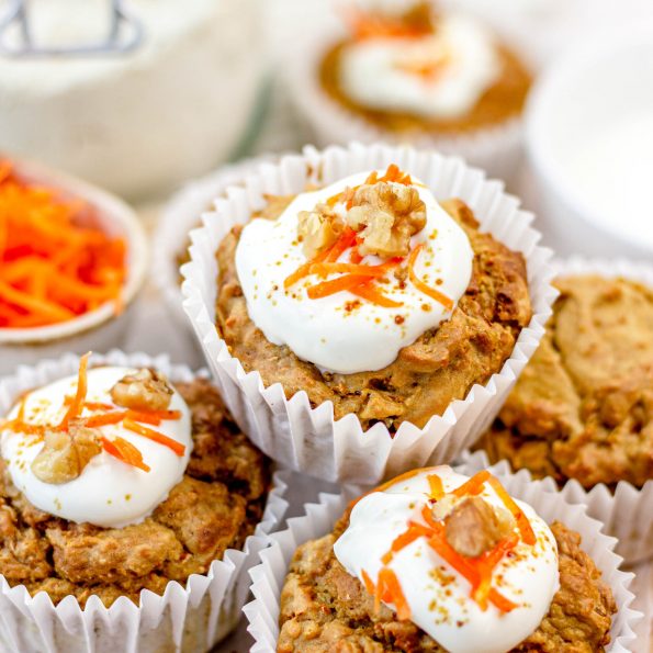 Gezonde vegan carrot cake muffins