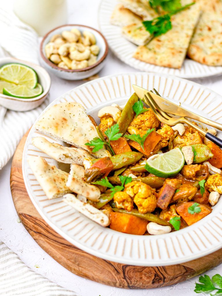 Curry madras met zoete aardappel & kip