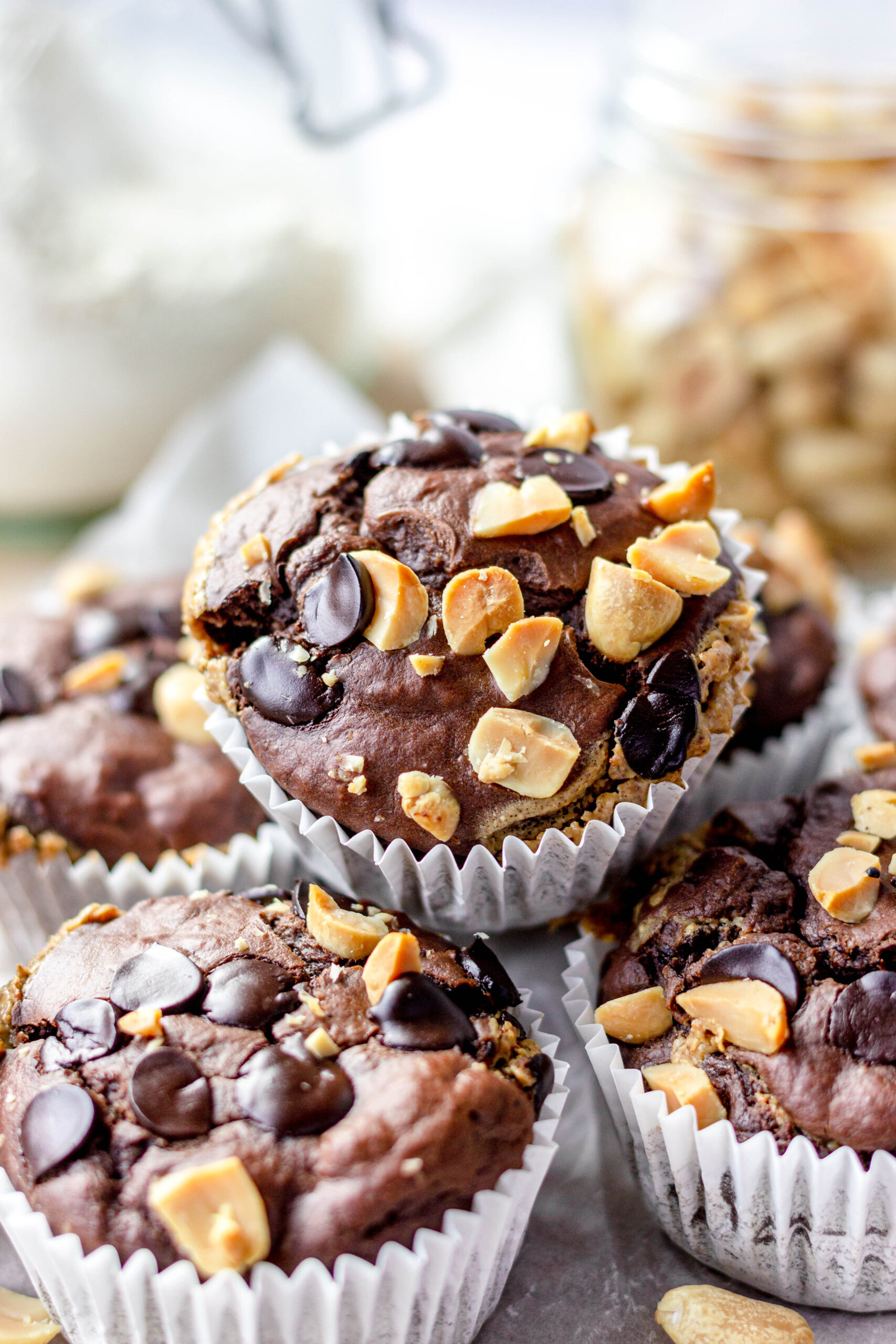 Gezonde chocolade snickers muffins