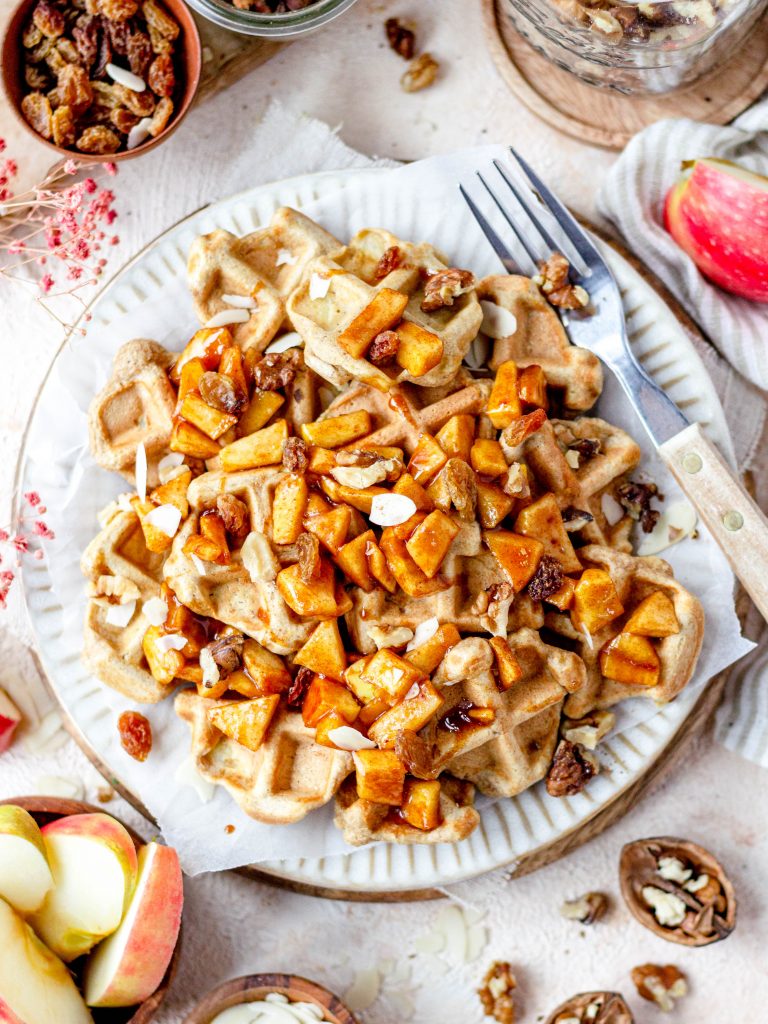 Gezonde appel kaneel wafeltjes